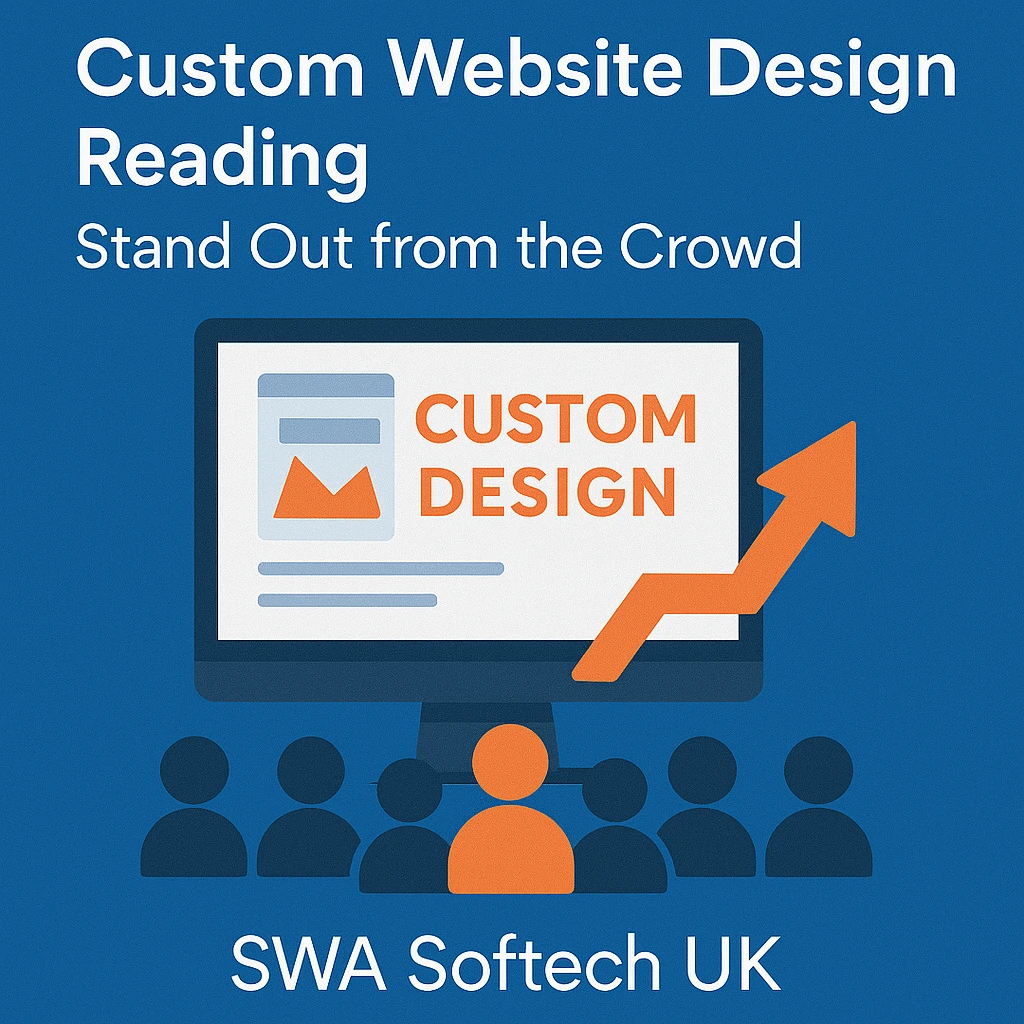 Custom website design on screen with upward arrow – Best Web Design Company in Reading